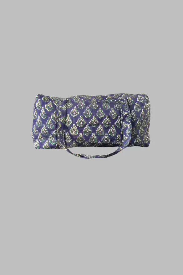 Block Print Duffle Bag - Purple