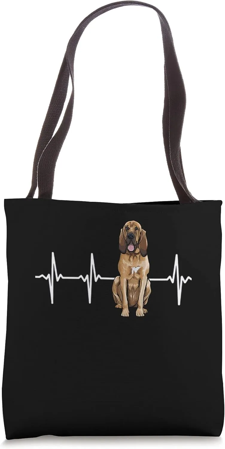 Bloodhound Heartbeat Dog Lover Tote Bag