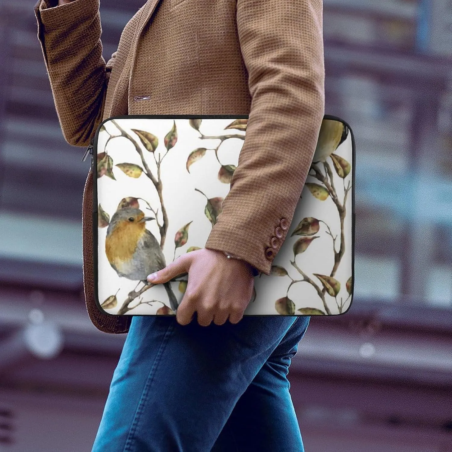 Blue Quaker Parrots All Print Hands Free Withdrawal Laptop Bag Unisex
