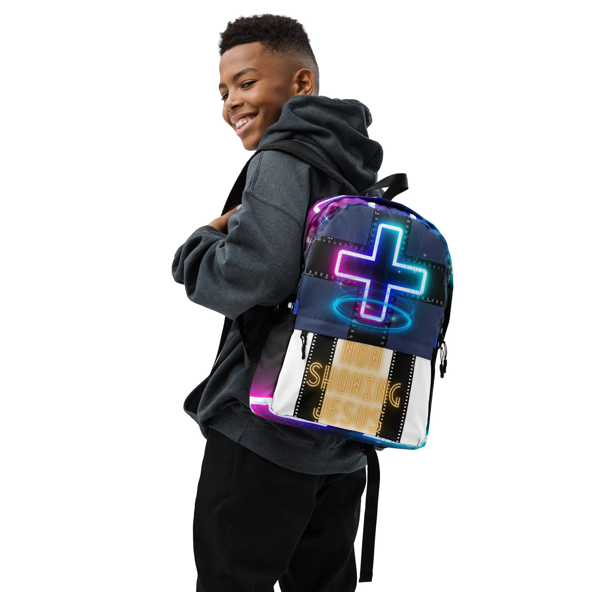 Blue Sale-priced Now Low-cost opportunity Jesus Showing Backpack