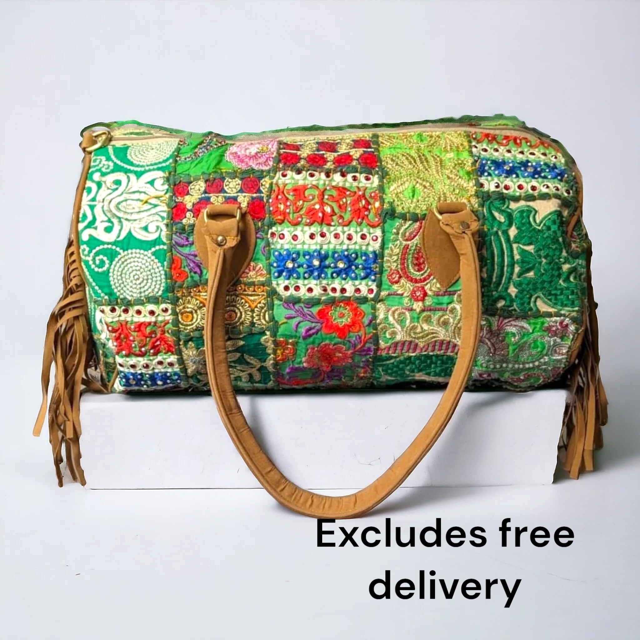 Boho Duffle Bag w Fringes