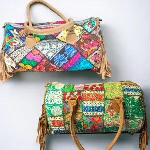 Boho Duffle Bag w Fringes