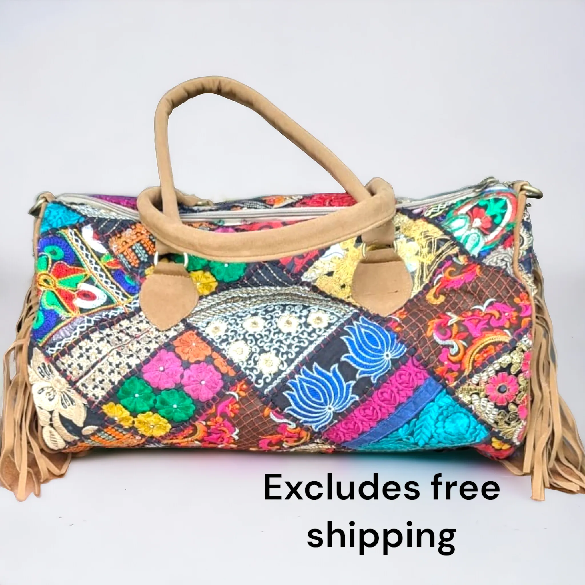 Boho Duffle Bag w Fringes