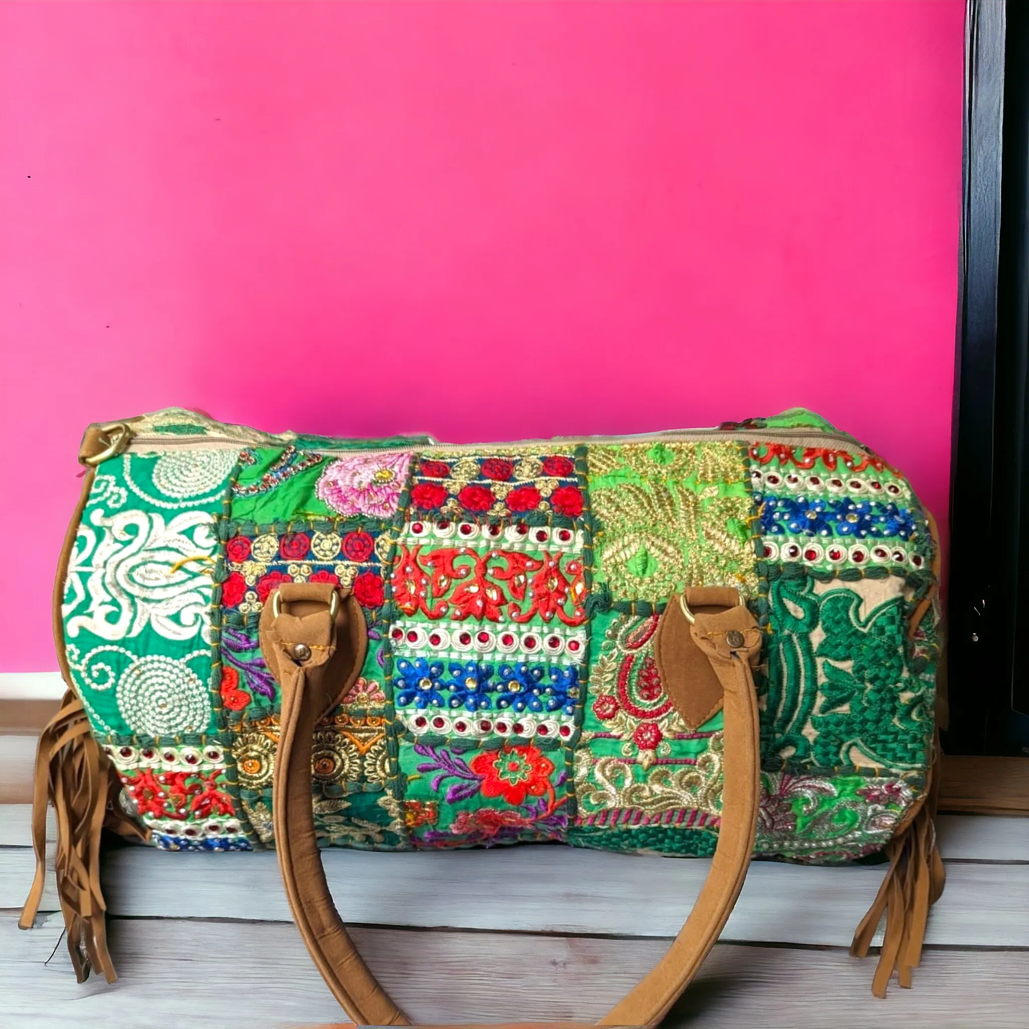 Boho Duffle Bag w Fringes