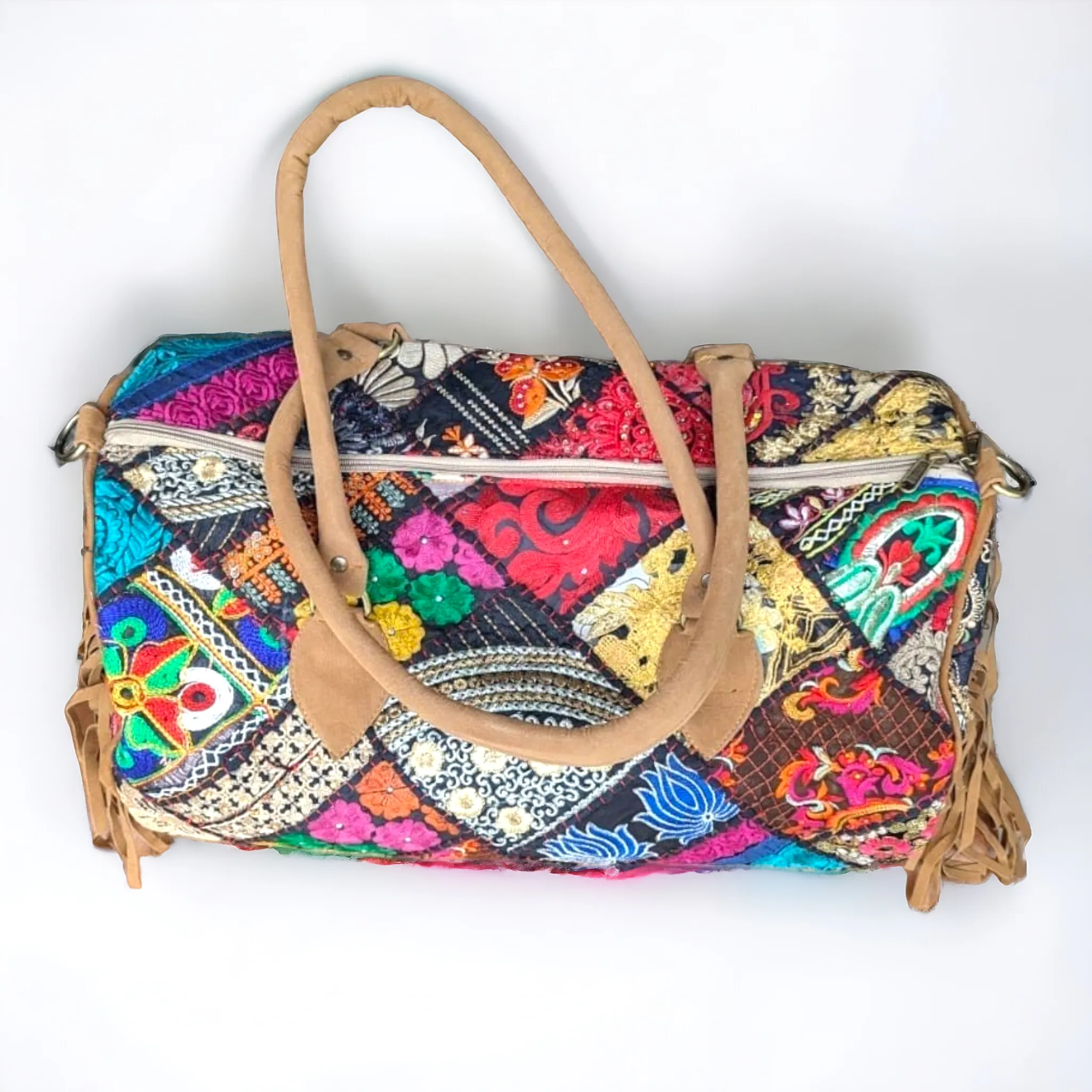 Boho Duffle Bag w Fringes