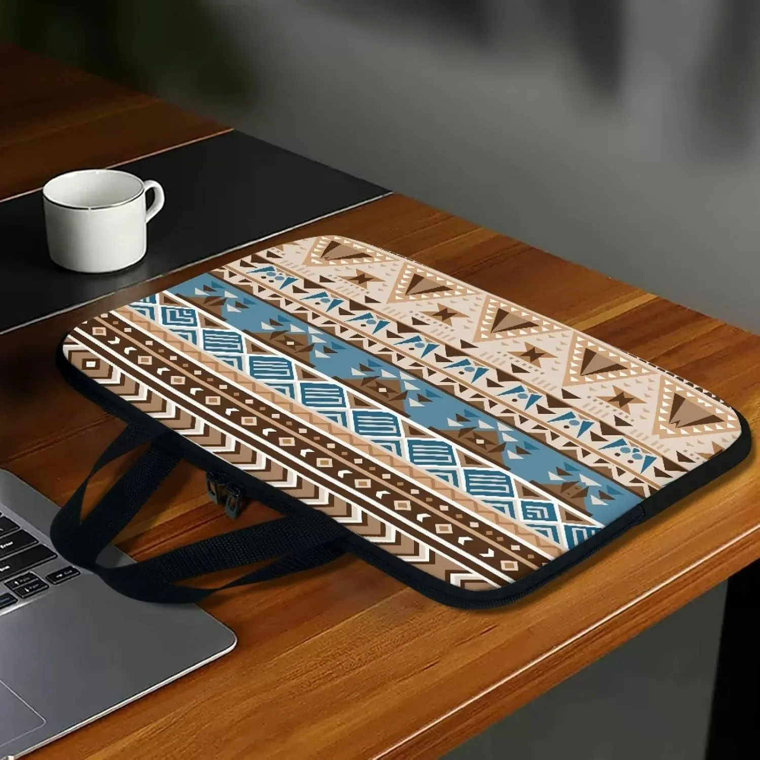 Boho Ethnic Print Computer Sleeve Laptop Bag Neoprene Netbook Computer Tablet PC Handle Carrying Case Notebook Cover Pouch Holder Protection