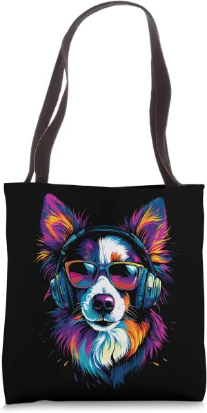 Border Collie with Sunglasses Puppy Cute Border Collies Tote Bag
