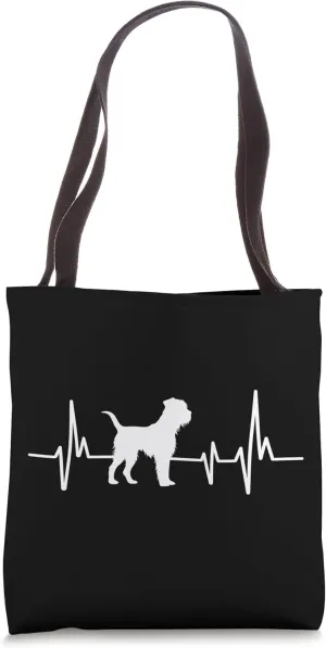 Border Terrier Heartbeat Design Border Terrier Dog Tote Bag