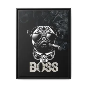 Boss Pug Canvas Wall Art Framed | Stylish Wall Decor