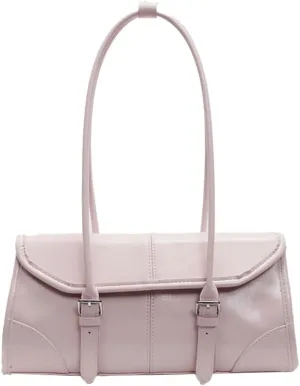 Boston Shoulder Bags for Women PU Leather Swing Bag Trendy Y2K Tote Handbag Top Handle Hobo Purse Bowling Bag Work Travel