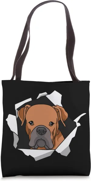 Boxer Dog Breakthrough Cute Dog Animal Lover Tote Bag