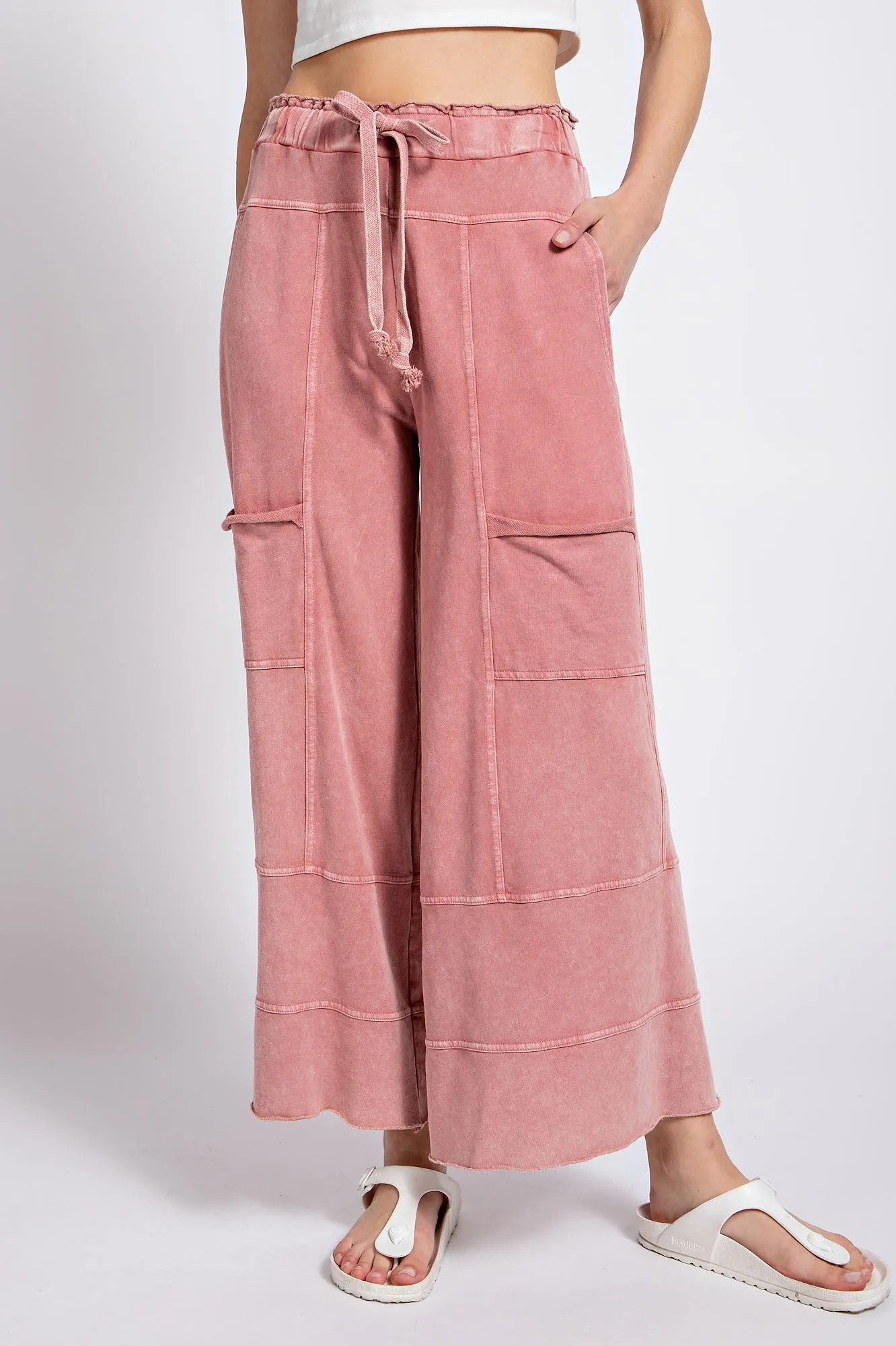 Bradley Mineral Washed Terry Knit Wide Leg Pants