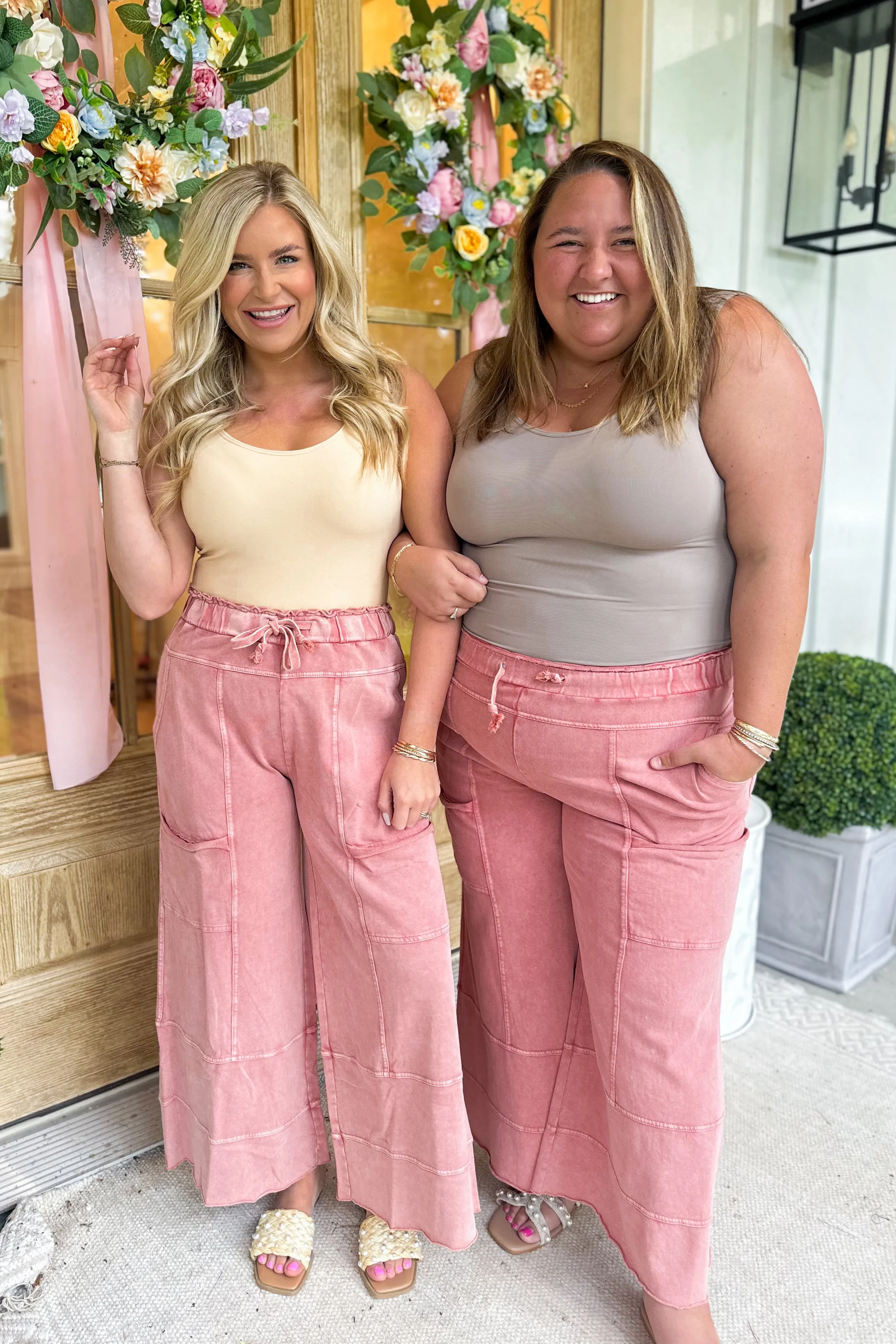 Bradley Mineral Washed Terry Knit Wide Leg Pants