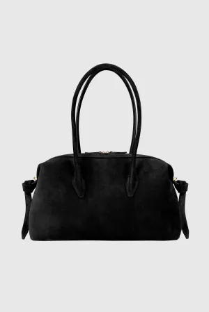 BRIOCHE DUFFLE - BLACK SUEDE