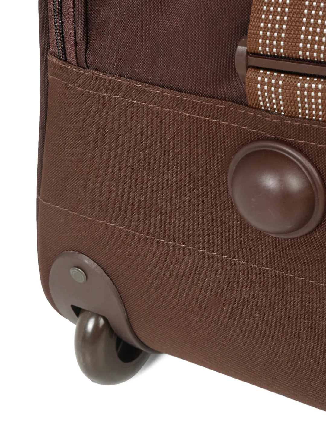 Brown Printed Large Duffel Trolley Bag