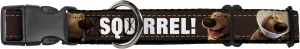 Buckle-Down Martingale Dog Collar - Dug 3-Poses/SQUIRREL! Brown/Yellow/White - 1" Wide - Fits 11-17" Neck Size - Medium