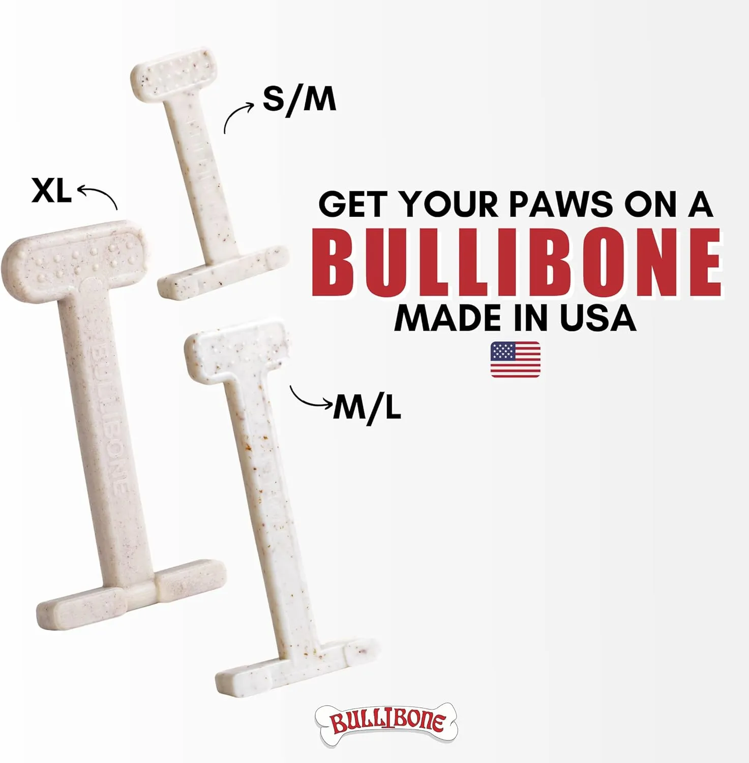 Bullibone Nylon Dog Chew Toy Nylon Bone - Improves Dental Hygiene, Easy to Grip Bottom, and Permeated with Flavor (Bacon, XL - 2 Pack)