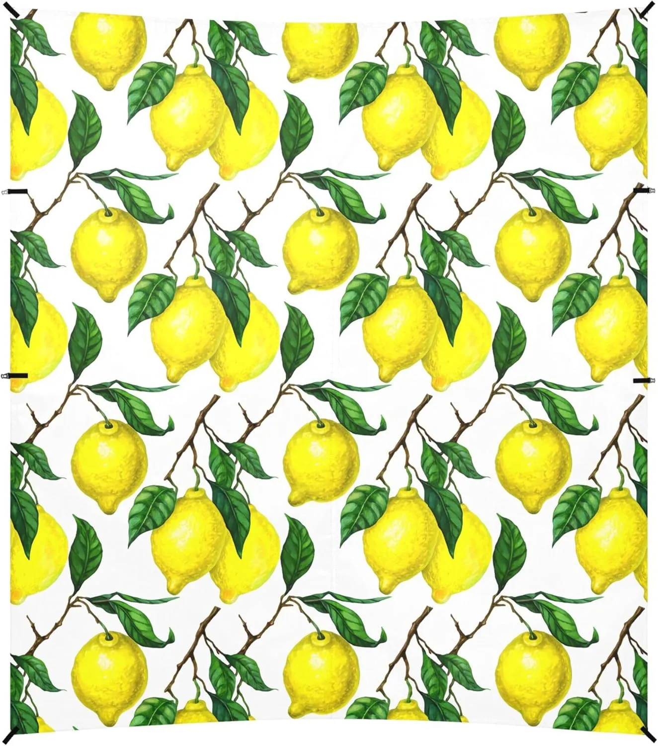 Burbuja Bright Yellow Lemons Beach Canopy Windproof Beach Tent Sun Shade with 4 Sandbags & Sand Shovel, Portable Sun Shelter for Family Camping Picnic