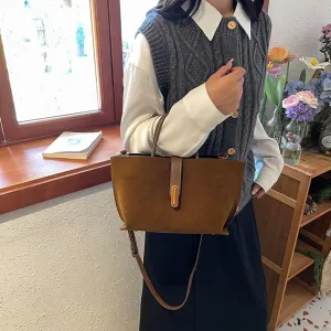 Burgundy Suede Tote Bags for Women - Fall Purse 2024 Brown Handbag Work Top-handle Bag