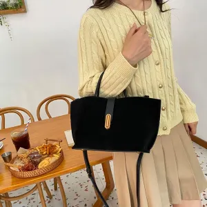Burgundy Suede Tote Bags for Women - Fall Purse 2024 Brown Handbag Work Top-handle Bag