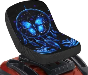 Butterfly Dreamcatcher Riding Lawn Seat Cover for Women Men, Universal Lawn Tractor Seat Cover with Storage Bag, Persistent for Most Harvester Excavator Tractor