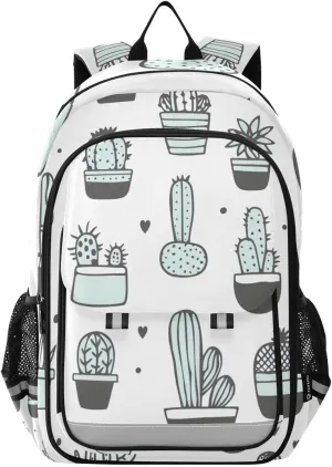 Cactus Cartoon Style Print Backpack for Boys Middle-School Elementary Bookbags 20325506