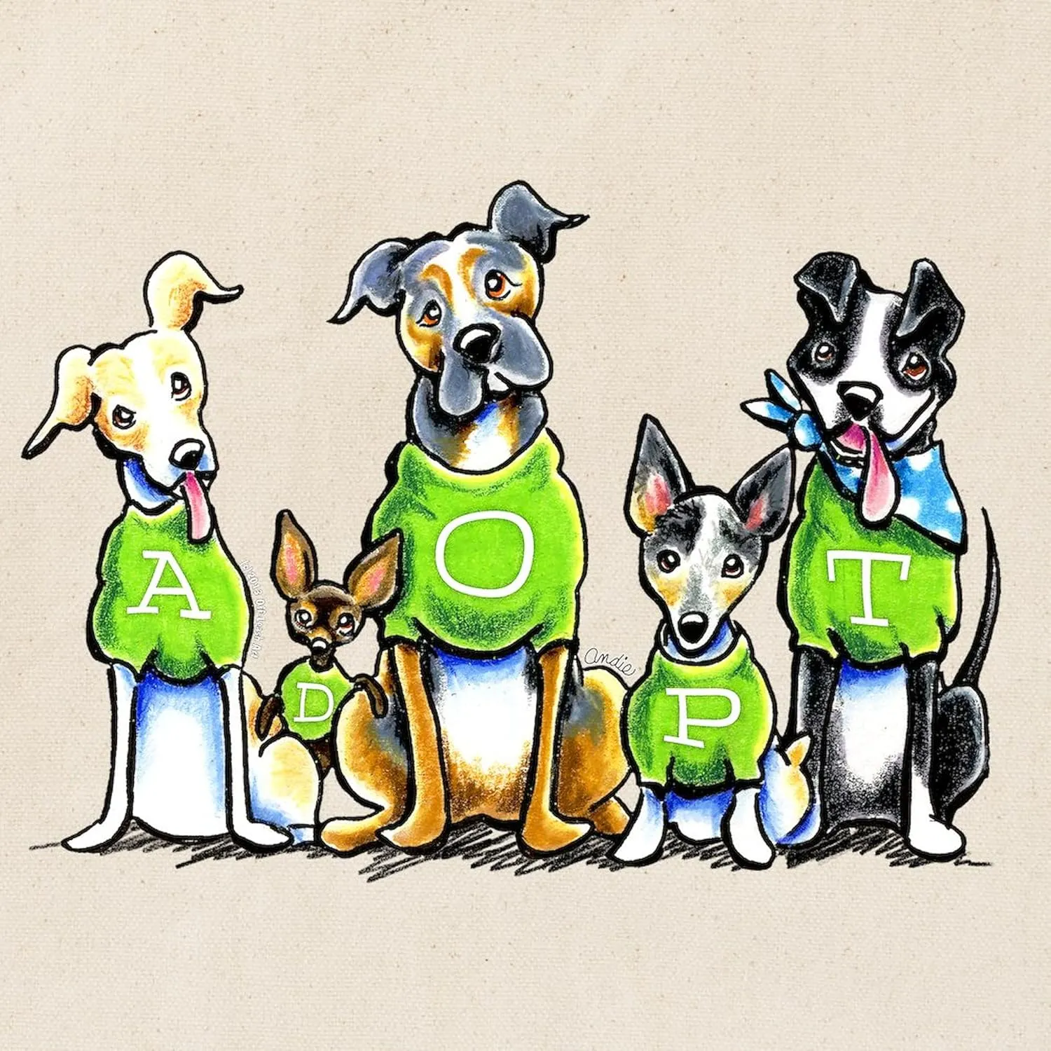 CafePress Adopt Shelter Dogs Tote Bag Natural Canvas Tote Bag, Reusable Shopping Bag