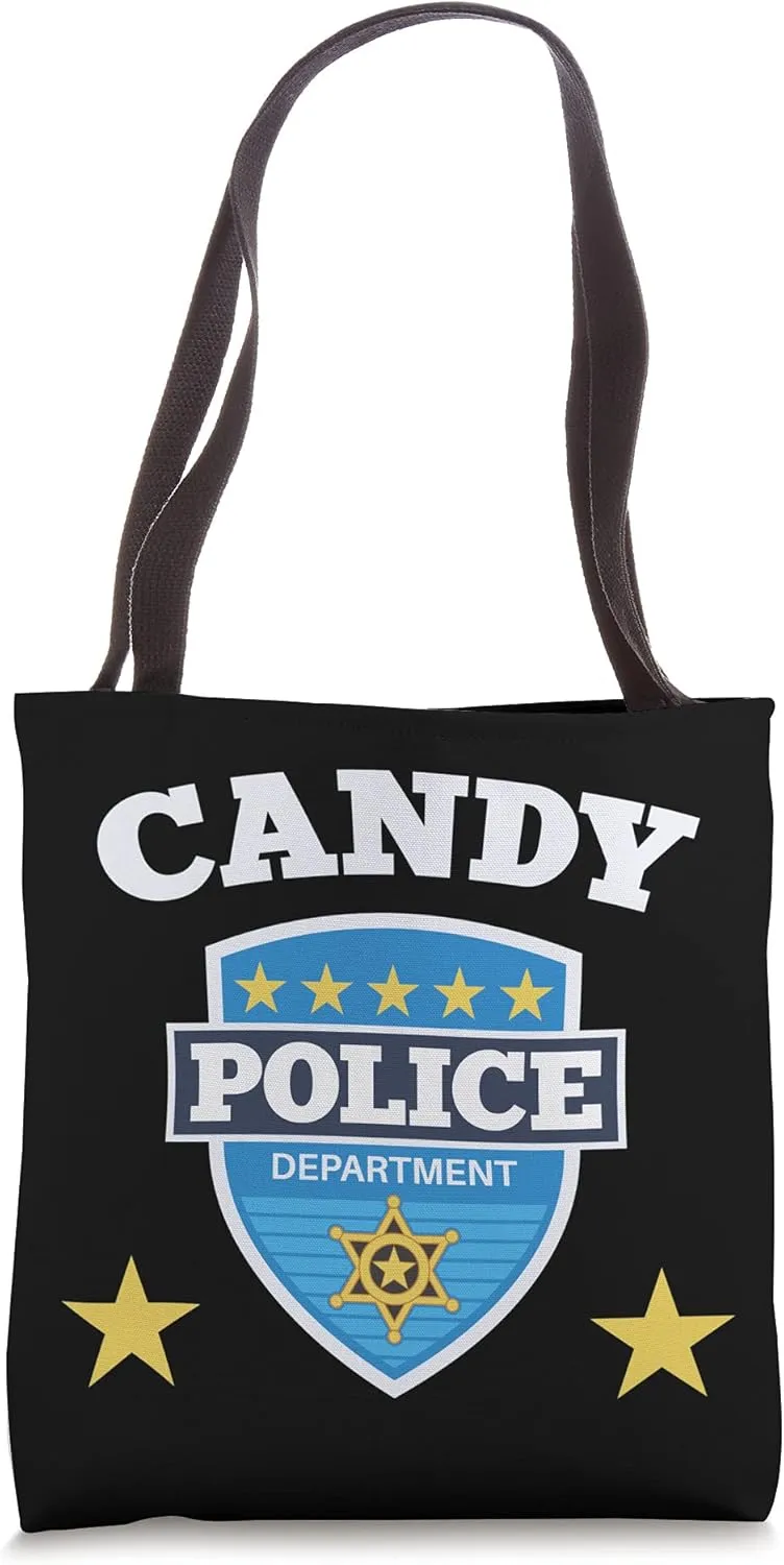Candy Police Halloween Costume Trick or Treat Tote Bag