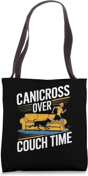 Canicross Over Couch Time Dog Exercise Tote Bag