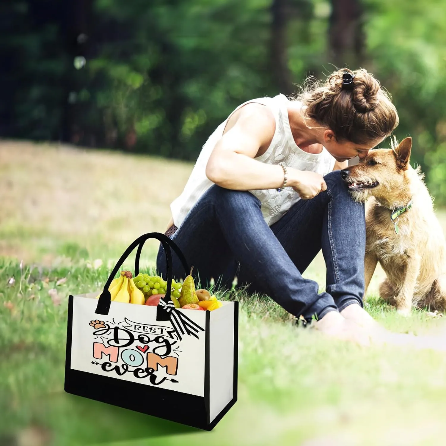 Canvas Tote Bag for Mom Nurse Teacher Boss Lady Dog Mom Christmas Birthday Gifts for Women Lady for Shopping