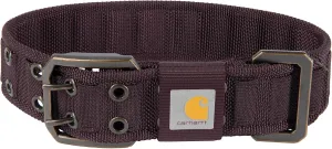 Carhartt Pet Fully Adjustable Wide Webbing Collar for Dogs, Heavy Duty Nylon for Walking & Training, Deep Wine, Medium
