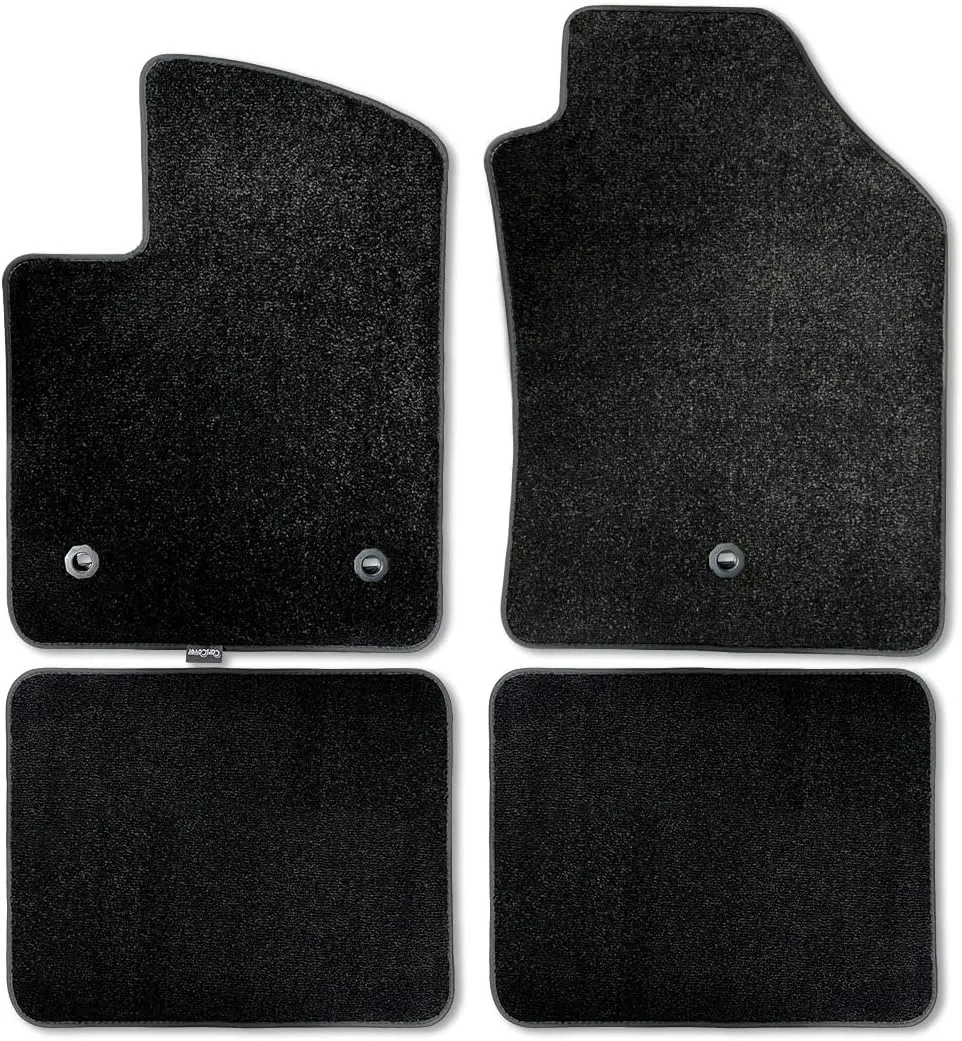 CarsCover Custom Fit 2012-2019 Fiat 500/500C Front and Rear Carpet Car Floor Mats Heavy Cushion Ultramax Asphalt Black