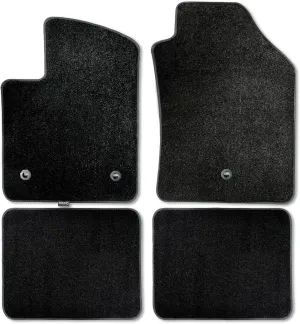 CarsCover Custom Fit 2012-2019 Fiat 500/500C Front and Rear Carpet Car Floor Mats Heavy Cushion Ultramax Asphalt Black