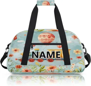Carton Train Mini Gym Bag 18 inch for Women Men Waterproof Custom Cute Train Travel Duffel Bag Carry On Overnight Tote Nurse Bag for Work Fitness Hiking