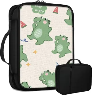 Cartoon Dinosaur Bible Bag Large Bible Case Cover for Women Men, Multi-Functional Church Bag Bible Protector with Handle Zippered Pocket Christian Gift Bible Study Supplies