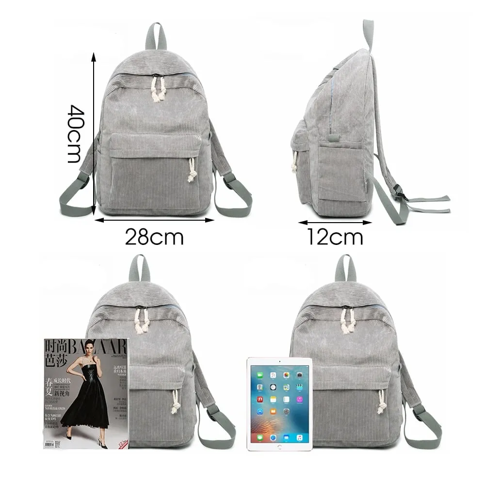 Casual Corduroy Backpack