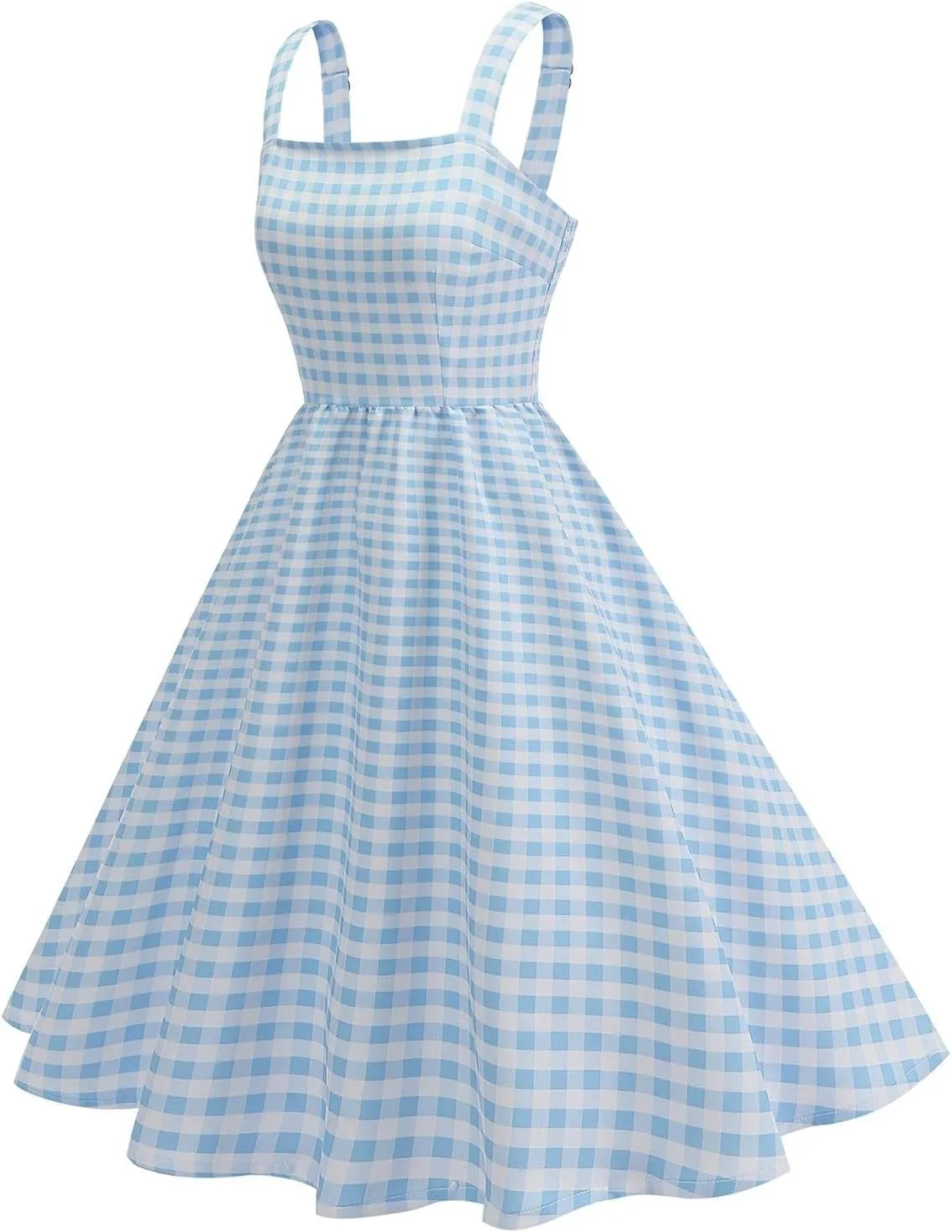 Casual Dresses for Women Cute Plaid Spaghetti Strap Corset Midi Dress Party Low Cut Flowy Pleated Bustier Sundress