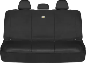 Cat Flexfit™ Black Rear Seat Cover for Car, SUV, & Truck - Durable Canvas Material Back Car Seat Covers 60/40 Split Bench Protector - Back Seat Cover & Back Seat Protector Interior Accessories