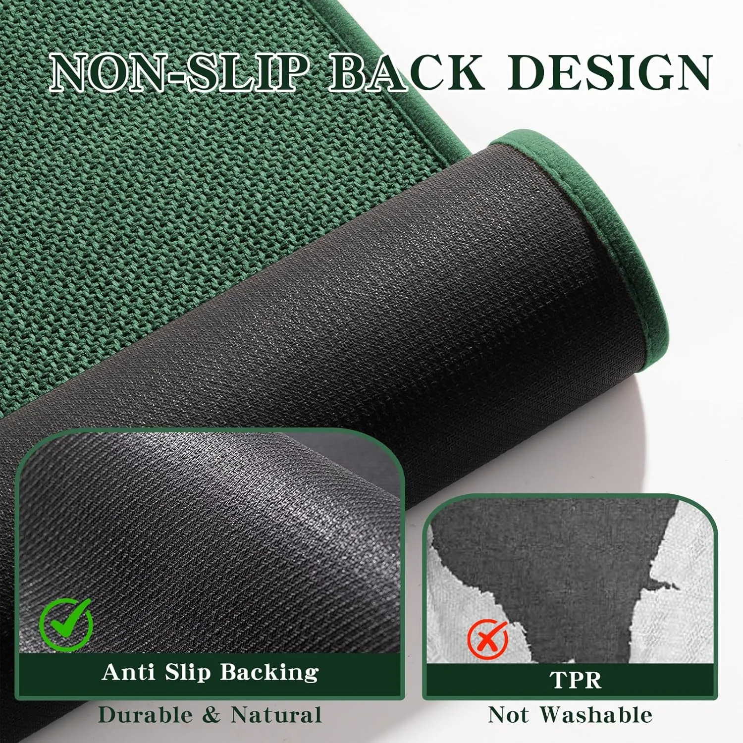 chakme Bathroom Rugs Mat 24x17, Ultra Thin Non Slip Bath Mat Small Quick Dry Absorbent Bath Mat for Bathroom Floor, (Green, 24"x17")
