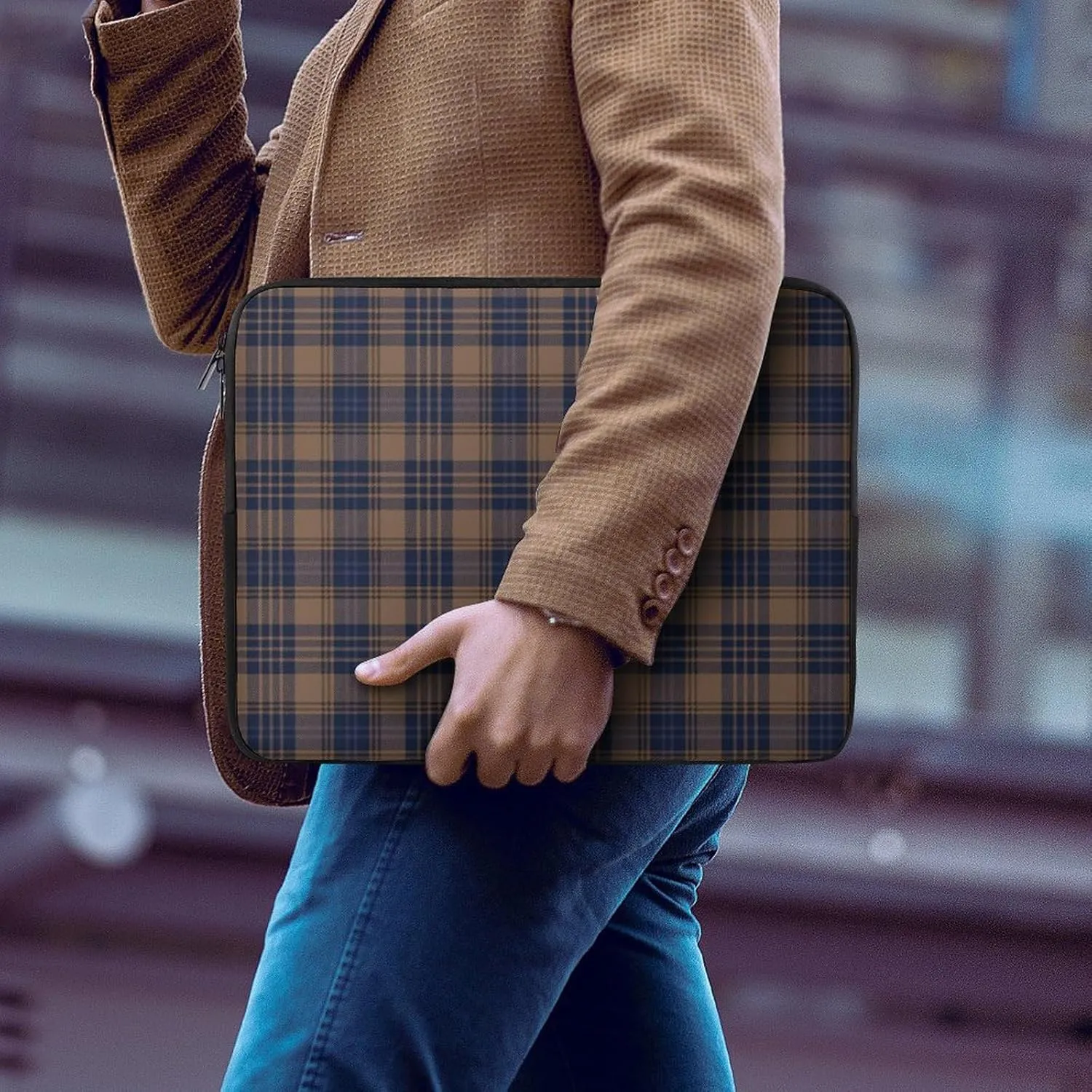 Checkered Black And White All Print Hands Free Withdrawal Laptop Bag Unisex