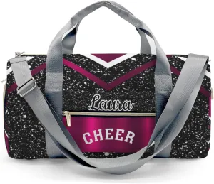 Cheer Cheerleader Sports Duffel Bag Travel Duffle Gym Bags Weekender Bag with Shoe Compartments (Dark Red)