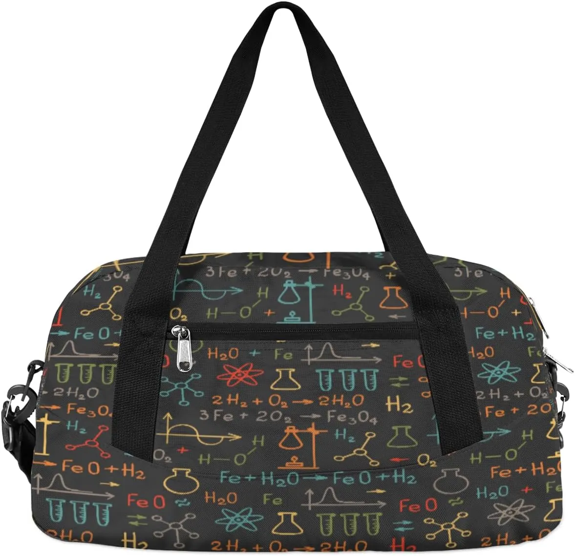 Chemistry Formula Pattern Kids Duffle Bag for Boys Girls Overnight Travel Bag Kids Duffel Bags Ballet Weekender Bag for School Gym Sport Sleepover Carry On Bag