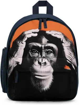 Chimp Upset Monkey Cute Backpack Small Daily Daypack Travel Shoulder Bag with Adjustable Strap Graphic Print