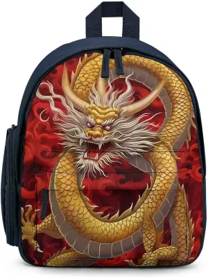 Chines Tradition Dragon Cute Backpack Small Daily Daypack Travel Shoulder Bag with Adjustable Strap Graphic Print