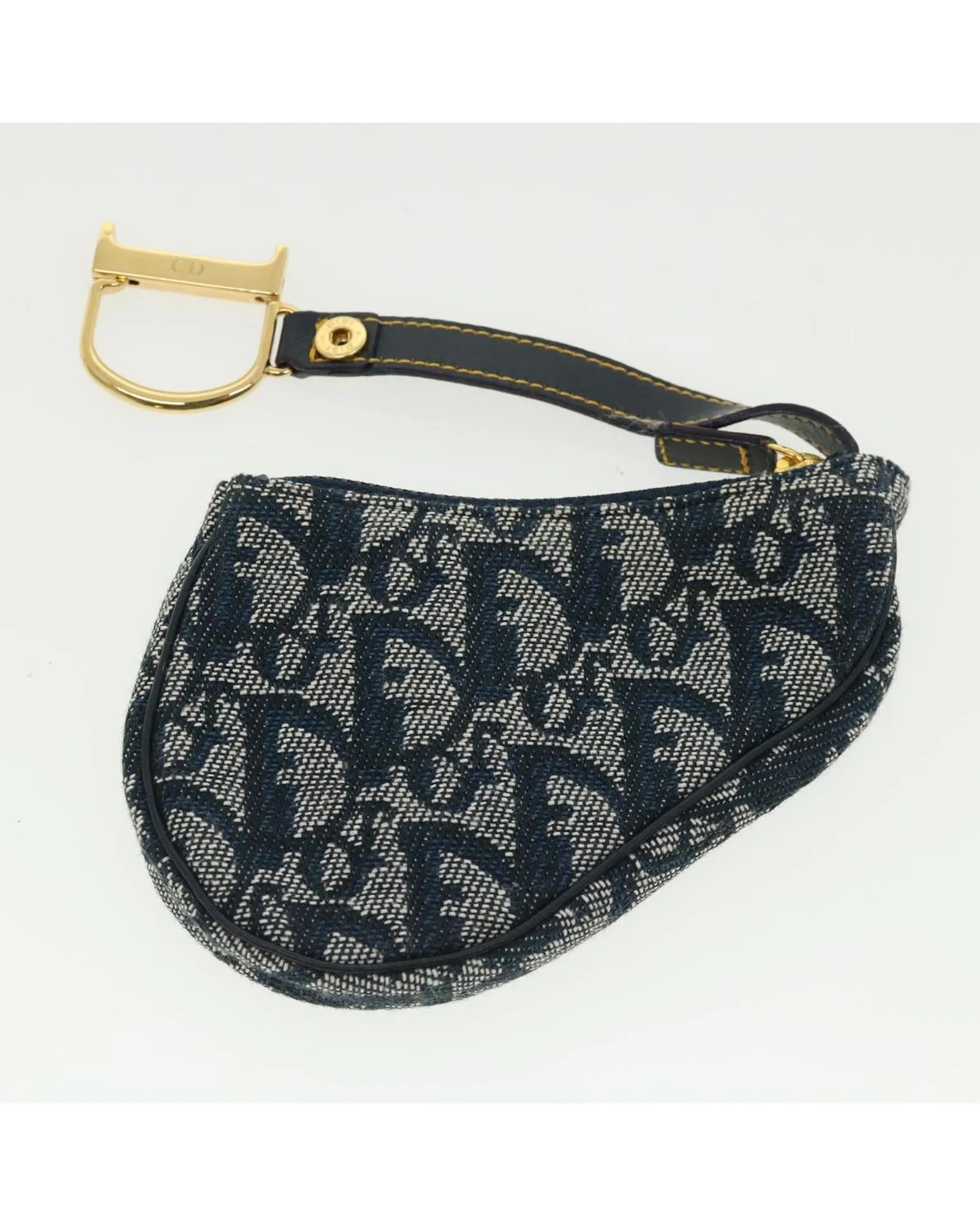 Christian Dior Dior Saddle Bag Charm Blue Oblique Canvas