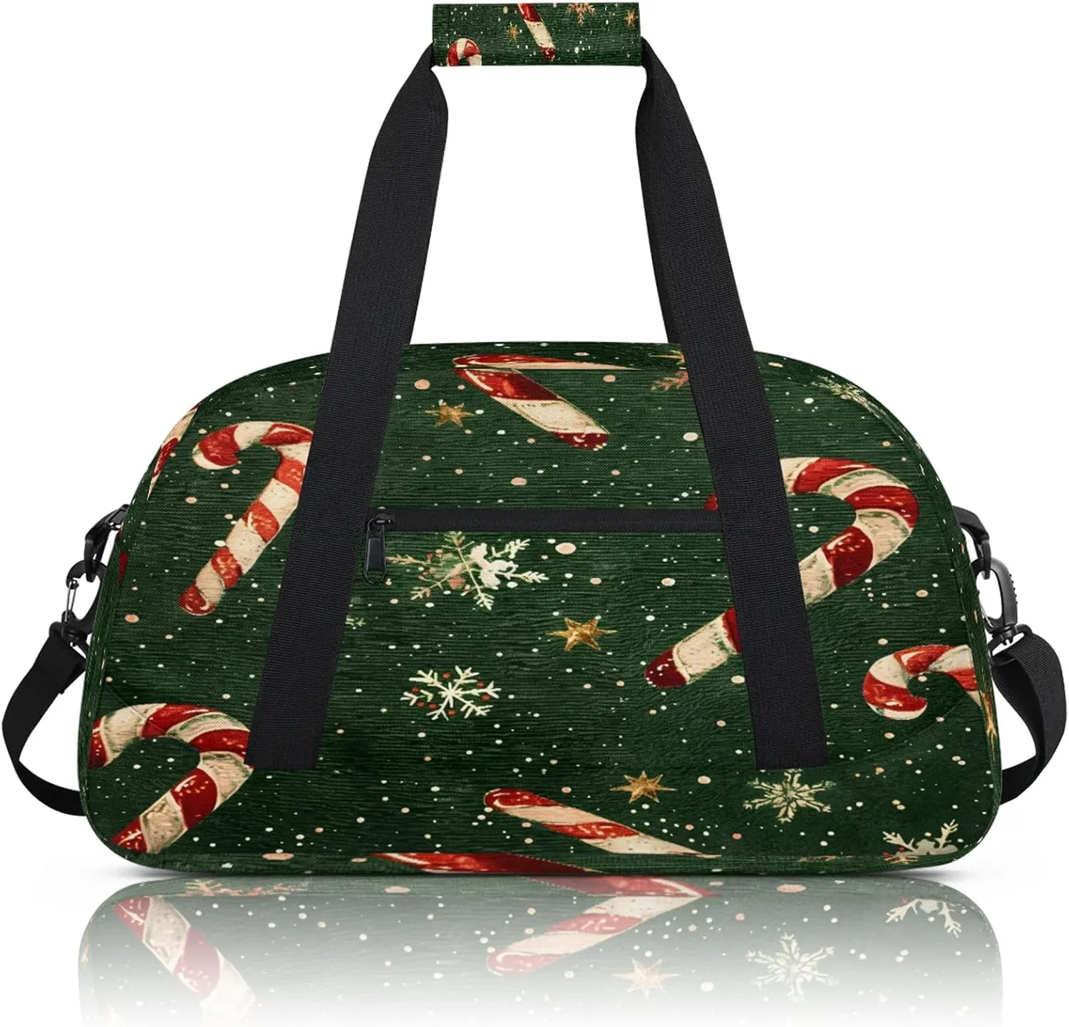 Christmas Candy Small Gym Bag 18 inch Carry On Duffel Bag for Weekender Travel Sports Workout Yoga Gymnastics Dance Ballet