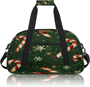 Christmas Candy Small Gym Bag 18 inch Carry On Duffel Bag for Weekender Travel Sports Workout Yoga Gymnastics Dance Ballet