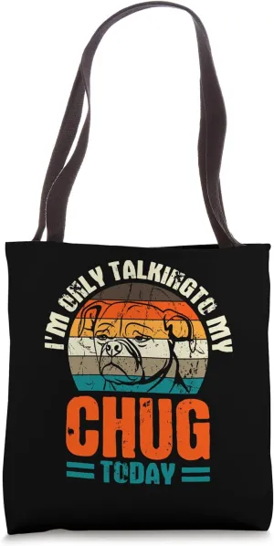 Chug Dog Hybrid Pughuahua Owner Fur Parent Retro Vintage Tote Bag