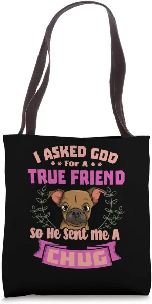 Chug Dog Lover Hybrid Pughuahua Owner Breeder Fur Parent Tote Bag