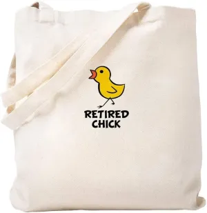Cloth Shoulder Grocery Shopping Bags, Retired Chick Natural Canvas Tote Bag, Reusable Shopping Bag